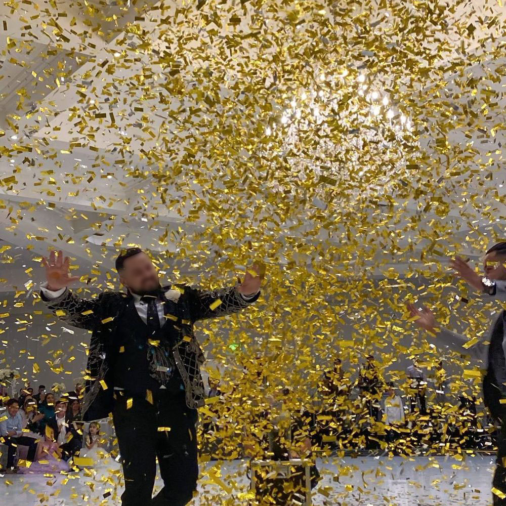 Confetti Cannon Tube - 1kg/lotto Coriandoli Metallici Rettangolari in PET