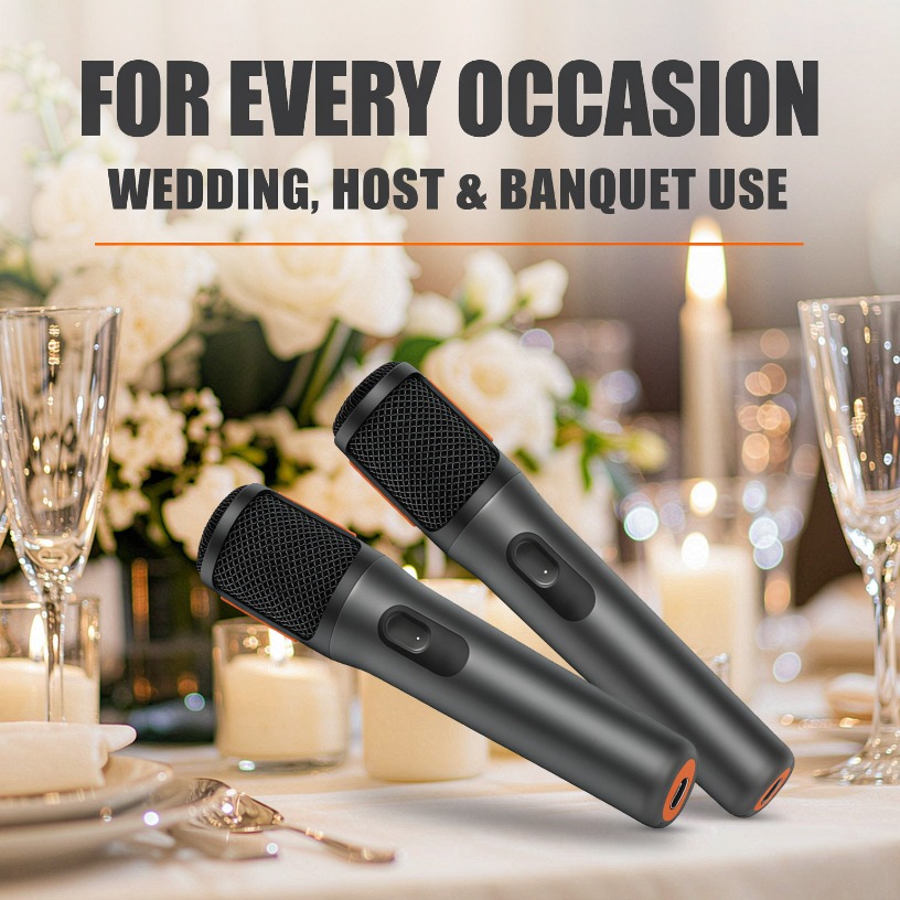 Event Party - Microfono Wireless Doppio AES-128 Criptato, Batteria