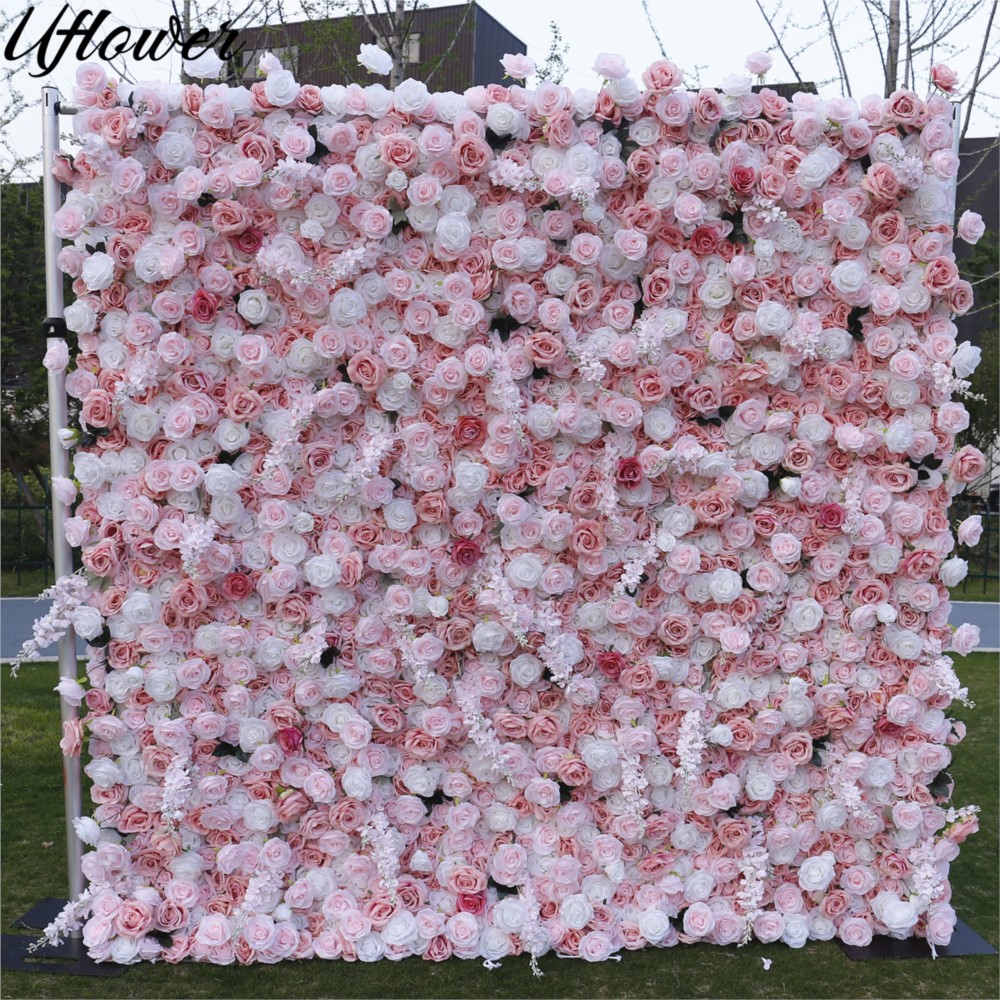 Flower Wall Panel - Uflower 5D Rosa Bianca Fiori di